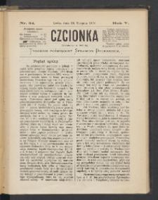 Czcionka : pismo poświęcone sprawom drukarskim. T. V. 1876, nr 34