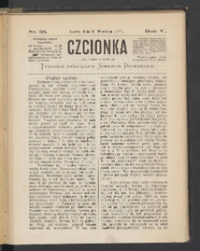 Czcionka : pismo poświęcone sprawom drukarskim. T. V. 1876, nr 36