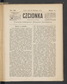 Czcionka : pismo poświęcone sprawom drukarskim. T. V. 1876, nr 38