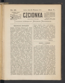 Czcionka : pismo poświęcone sprawom drukarskim. T. V. 1876, nr 39