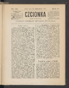Czcionka : pismo poświęcone sprawom drukarskim. T. V. 1876, nr 44