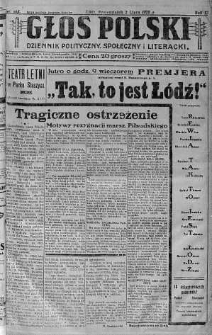 Głos Polski : dziennik polityczny, społeczny i literacki 2 lipiec 1928 nr 182