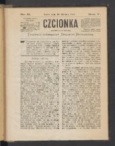 Czcionka : pismo poświęcone sprawom drukarskim. T. V. 1876, nr 51