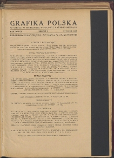 Grafika Polska : miesięcznik poświęcony sztuce graficznej. 1922. T. 2. Zeszyt 1