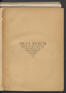 Silva Rerum : miesięcznik Towarzystwa Miłośników Książki w Krakowie. 1938. Tom VII. Zeszyt 1-2, listopad-grudzień