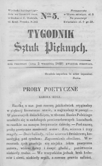Tygodnik Sztuk Pięknych. 1840. Nr 5