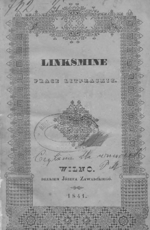 Linksmine. Prace Literackie. 1841