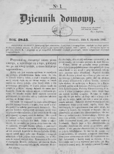 Dziennik Domowy. 1843. T. 4. Nr 1