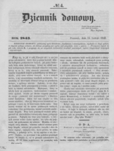 Dziennik Domowy. 1843. T. 4. Nr 4