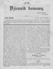 Dziennik Domowy. 1843. T. 4. Nr 12