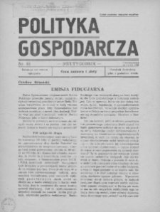 Polityka Gospodarcza 1939 luty nr 81