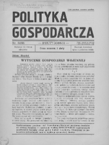 Polityka Gospodarcza 1939 marzec/kwiecień nr 84/85