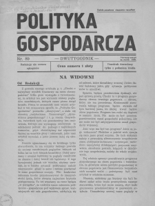Polityka Gospodarcza 1939 czerwiec nr 89