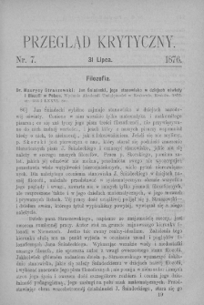Przegląd Krytyczny. 1876. Nr 7