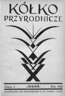 Kółko Przyrodnicze: czasopismo dla młodych miłośników przyrody jesień 1932 z. 3
