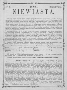 Niewiasta : pismo poświęcone płci pięknej. R. 1. 1860. Nr 1