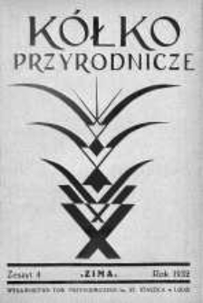 Kółko Przyrodnicze: czasopismo dla młodych miłośników przyrody zima 1932 z. 4