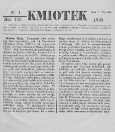 Kmiotek. Pismo czasowe do czytania dla wiejskiego i miejskiego ludu przeznaczone. 1848. Nr 1