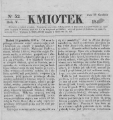 Kmiotek. Pismo czasowe do czytania dla wiejskiego i miejskiego ludu przeznaczone. 1846. Nr 52