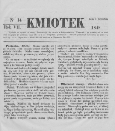Kmiotek. Pismo czasowe do czytania dla wiejskiego i miejskiego ludu przeznaczone. 1848. Nr 14