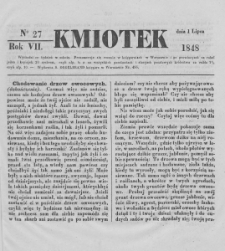 Kmiotek. Pismo czasowe do czytania dla wiejskiego i miejskiego ludu przeznaczone. 1848. Nr 27