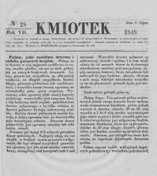 Kmiotek. Pismo czasowe do czytania dla wiejskiego i miejskiego ludu przeznaczone. 1848. Nr 28