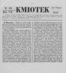 Kmiotek. Pismo czasowe do czytania dla wiejskiego i miejskiego ludu przeznaczone. 1848. Nr 32