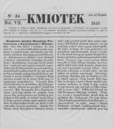 Kmiotek. Pismo czasowe do czytania dla wiejskiego i miejskiego ludu przeznaczone. 1848. Nr 34