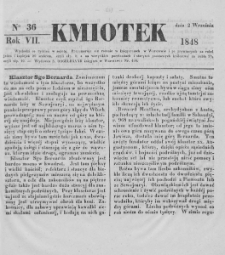 Kmiotek. Pismo czasowe do czytania dla wiejskiego i miejskiego ludu przeznaczone. 1848. Nr 36