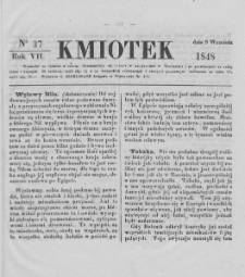 Kmiotek. Pismo czasowe do czytania dla wiejskiego i miejskiego ludu przeznaczone. 1848. Nr 37