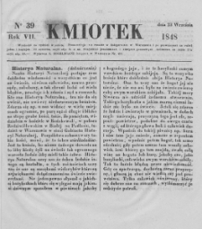 Kmiotek. Pismo czasowe do czytania dla wiejskiego i miejskiego ludu przeznaczone. 1848. Nr 39