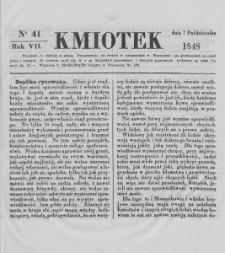 Kmiotek. Pismo czasowe do czytania dla wiejskiego i miejskiego ludu przeznaczone. 1848. Nr 41