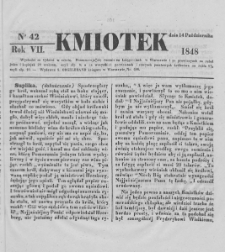 Kmiotek. Pismo czasowe do czytania dla wiejskiego i miejskiego ludu przeznaczone. 1848. Nr 42
