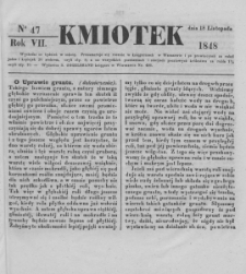 Kmiotek. Pismo czasowe do czytania dla wiejskiego i miejskiego ludu przeznaczone. 1848. Nr 47