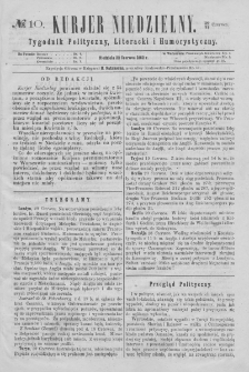 Kurjer Niedzielny : tygodnik polityczny, literacki i humorystyczny. 1862, no 10