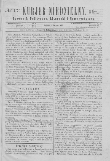 Kurjer Niedzielny : tygodnik polityczny, literacki i humorystyczny. 1862, no 17
