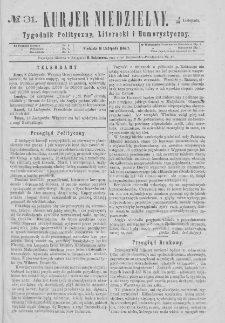 Kurjer Niedzielny : tygodnik polityczny, literacki i humorystyczny. 1862, no 31