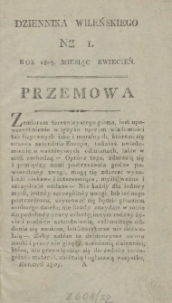 Dziennik Wileński 1805. Nr 1