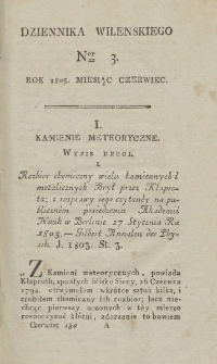 Dziennik Wileński 1805. Nr 3