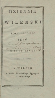 Dziennik Wileński 1806. Lipiec