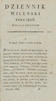 Dziennik Wileński 1806. Sierpień