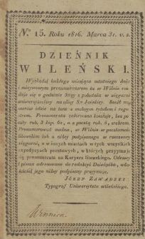 Dziennik Wileński 1816. Nr 15