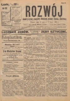 Rozwój : dziennik polityczny, przemysłowy, ekonomiczny, społeczny i literacki, illustrowany. 1901. R. 4. Nr 150