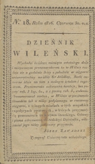 Dziennik Wileński 1816. Nr 18