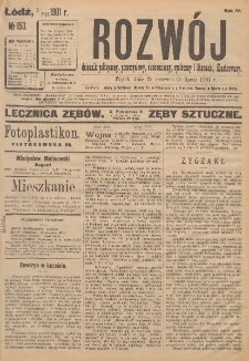 Rozwój : dziennik polityczny, przemysłowy, ekonomiczny, społeczny i literacki, illustrowany. 1901. R. 4. Nr 153