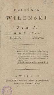 Dziennik Wileński 1817. Styczeń - czerwiec