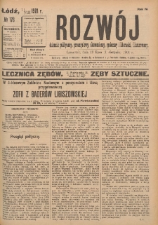 Rozwój : dziennik polityczny, przemysłowy, ekonomiczny, społeczny i literacki, illustrowany. 1901. R. 4. Nr 176