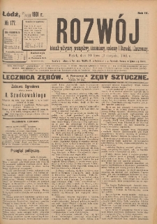 Rozwój : dziennik polityczny, przemysłowy, ekonomiczny, społeczny i literacki, illustrowany. 1901. R. 4. Nr 177