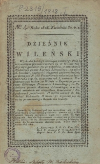 Dziennik Wileński 1818. Kwiecień