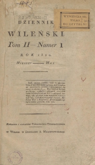 Dziennik Wileński 1820. Maj